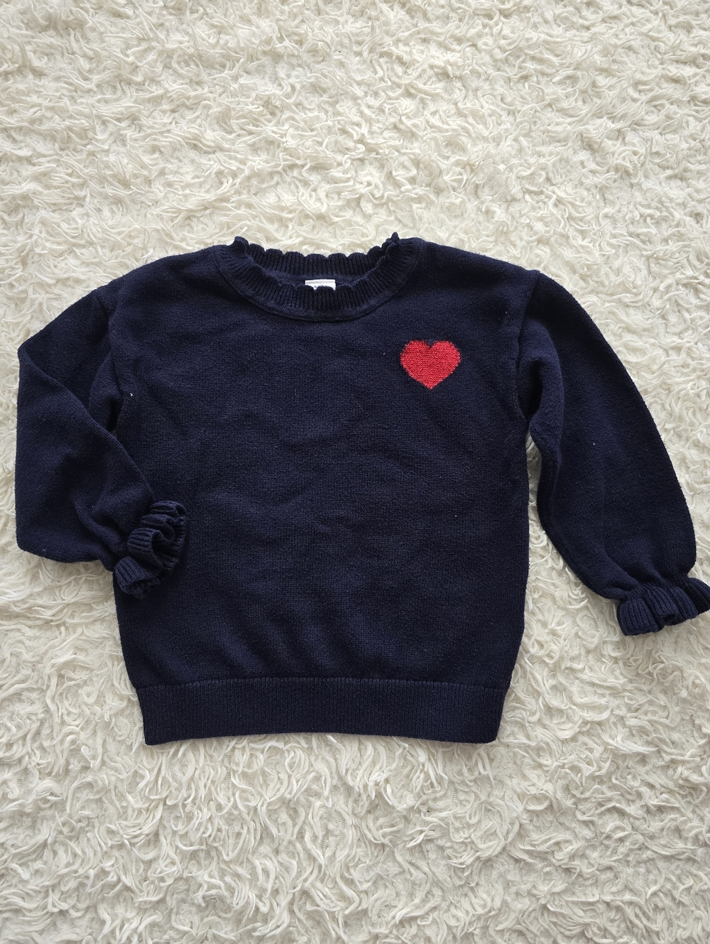 GAP Navy Knit Sweater with Red Heart